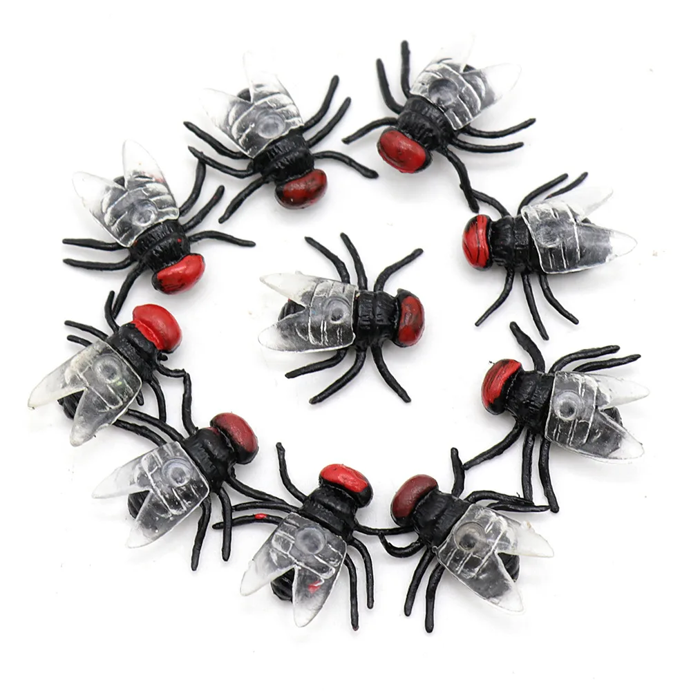 Plastic Joke Toy Fly Fishing Flies Joke Flies Bug Plastic Mock Insects Reptile Joke Toys Prank Scary Trick Tricky