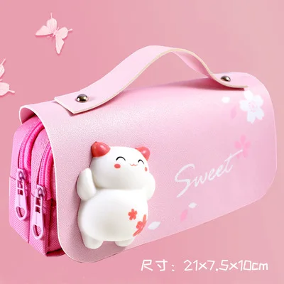 Decompression Pencil Case Elementary School Simple Large Capacity Stationery Box Ins Tide Cute Girl Pencil Case Bag