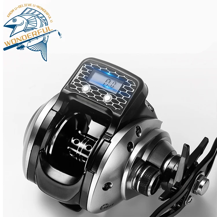 Factory Quality 16+1 Bearings 6.3:1 Metal Spool Digital Counting Waterproof Baitcasting Reel For Night Fishing