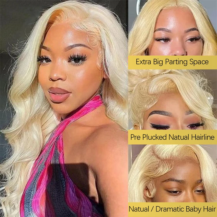 Парики из натуральных волос 13x6 613 прозрачные фронтальные волосы парик светлых 200% плотность