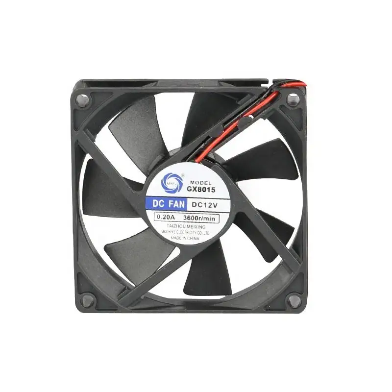 GX8015 12V/24V 80x80x15mm MEIXING DC Ball Sleeve Plastic Case Fan Blade Back High Speed Cooling Ventilation Exhaust Fan