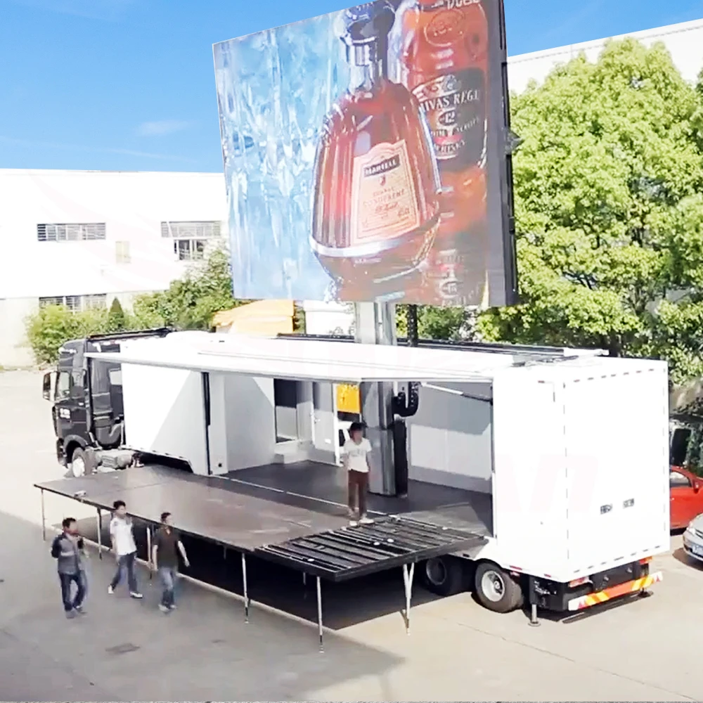 mobile big LED billboard trailer SINOSWAN SL130Luxury P3.91 mobile led trailer for outdoor advertising