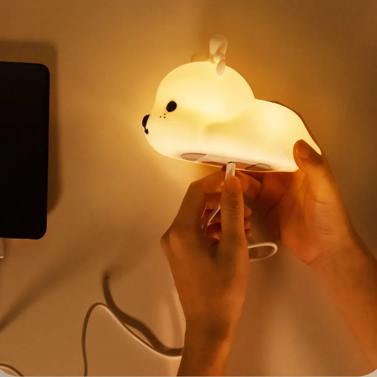 Night Light Children Deer Animal Lamp Silicone Portable Baby Kids Lights for Bedroom