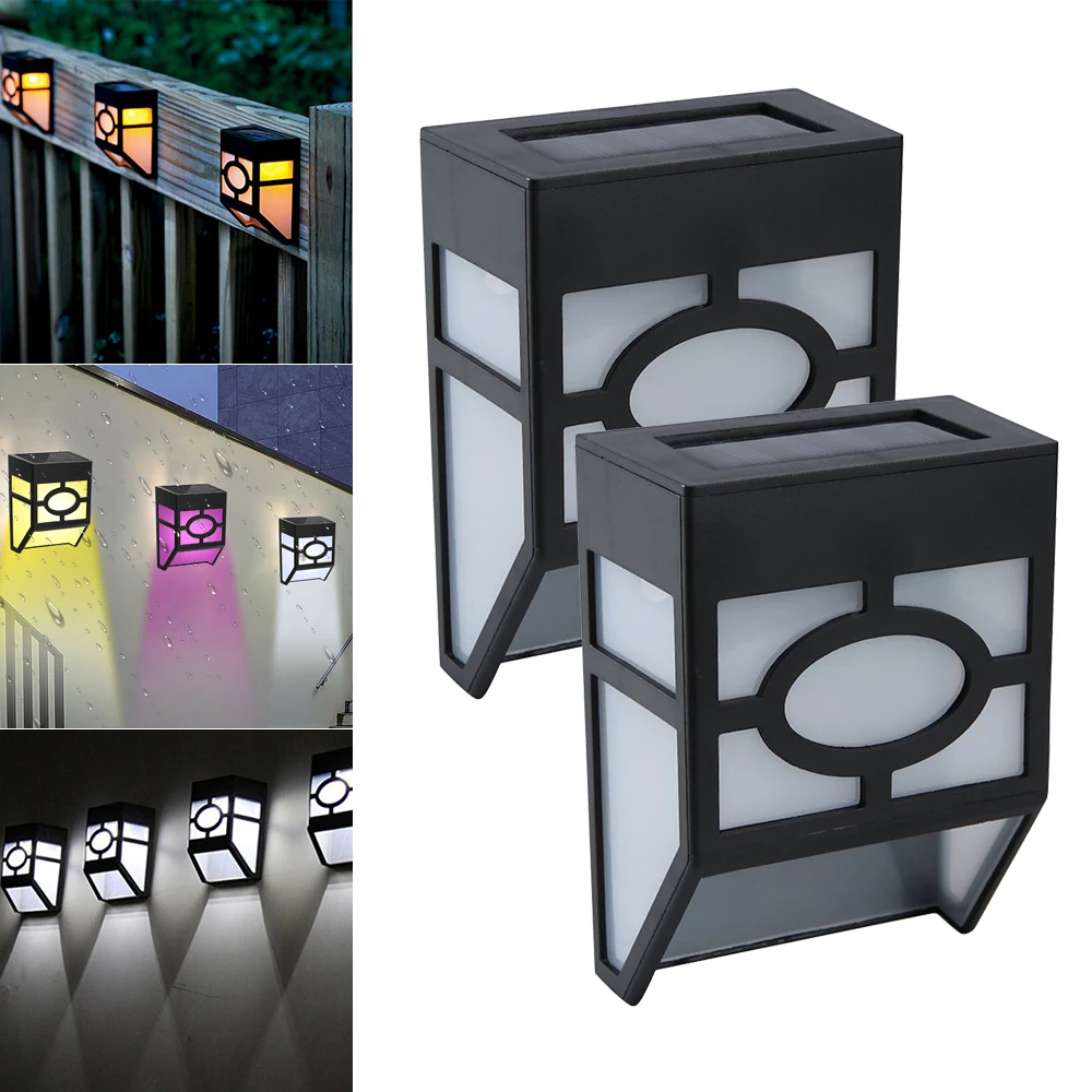 Настенные светильники на солнечной батарее, 2 светодиода в стиле ретро, винтажные лампы для дома и улицы, сада, инженерное пластиковое освещение