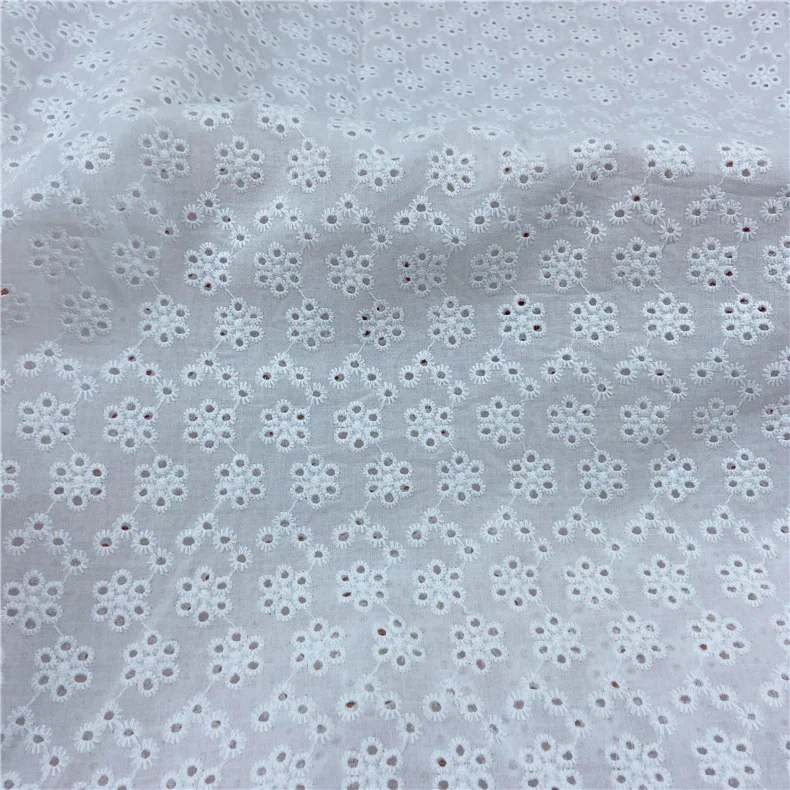 High quality 100% Cotton Voile Embroidered Fabrics for women and girls