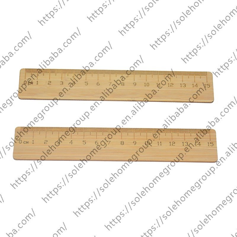 8 inch bamboo rectangle ruler wooden sewing ruler laser cutting bamboo metric ruler