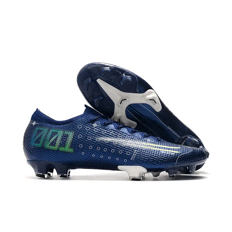 Темно-синий; Обувь на высоких каблуках; Sapatos de futebol спортивные Водонепроницаемые Трикотажные поверхности FG для ногтей Футбол обувь