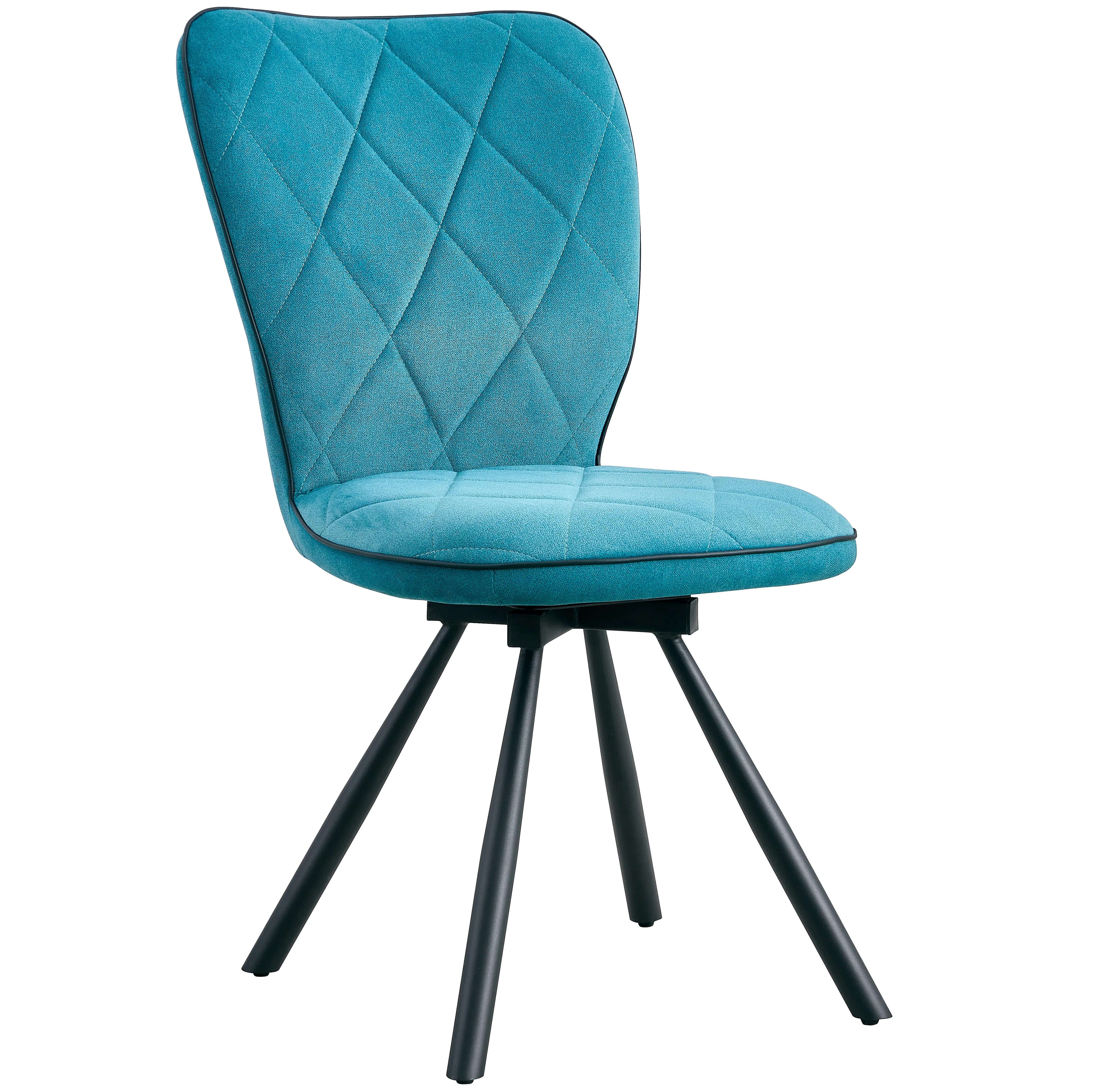 Wholesale Modern Restaurant Without Armrest Swivel Technology Fabric Upholstered Revolving Dining Chair