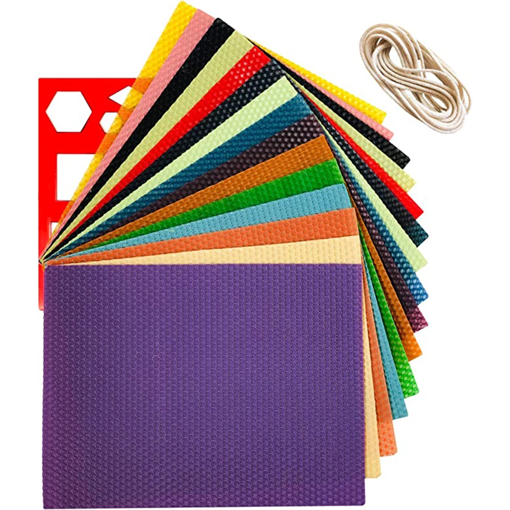 Colorful beeswax sheets for candle making Beeswax honeycomb sheets