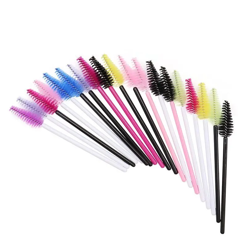 Hot sales 25pcs/pack nylon disposable pear shape mascara wand brush teardrop eyelash cleaning brush lash spoolies cosmetic brush