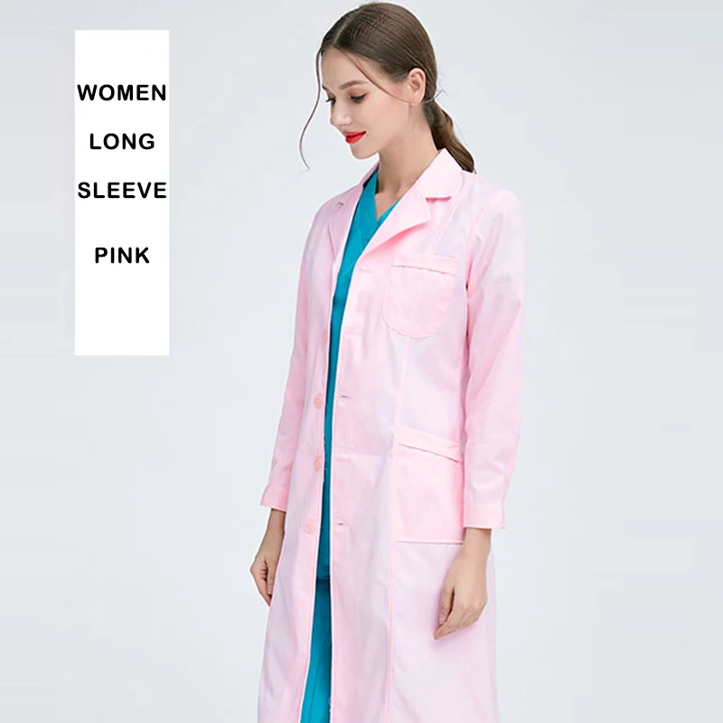 wholesale Long-sleeved white lab coat experimental uniform cotton White workwear food factory work suit