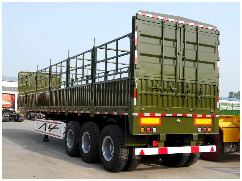China low price 3 Axle  5 axle 40ft Fence Cargo Trailer 60t Fence Stake Cargo Semi Trailer Price