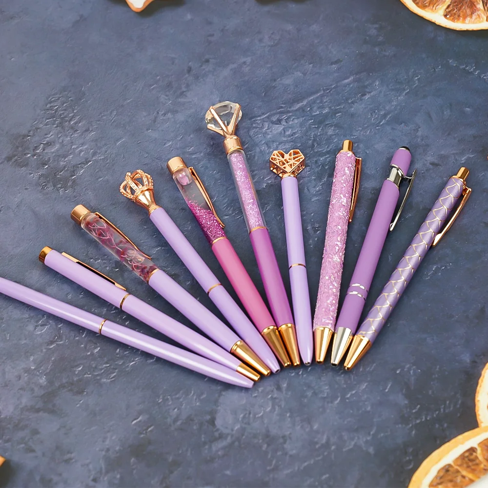 Economical metallic promotional Crystal ball pen Luxury Roller Ball Pens Customized Logo Metal Gift Pen