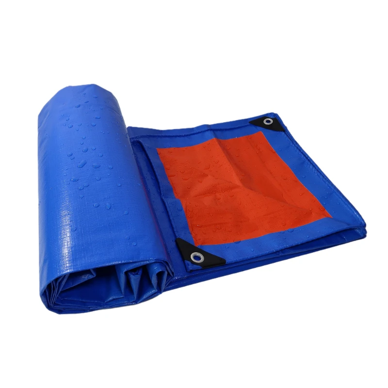26x32ft 8x10m Recycled Waterproof Fabric Poly Tarps Blue Poly Tarp
