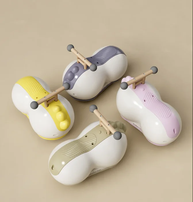 Factory Direct Sale Cute Peanut Shell Shaped Stroller Twist Car with Music Baby Swing Car for Toddler Baby Items