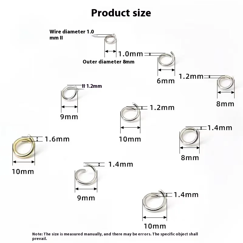 Wholesale of various sizes of open loops for DIY jewelry materials, bracelets, necklaces, connecting rings, accessories