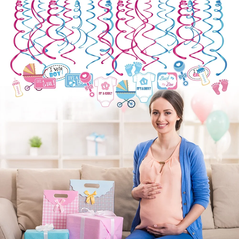 Factory wholesale baby shower decorations gender reveal banner buck or doe paper banner