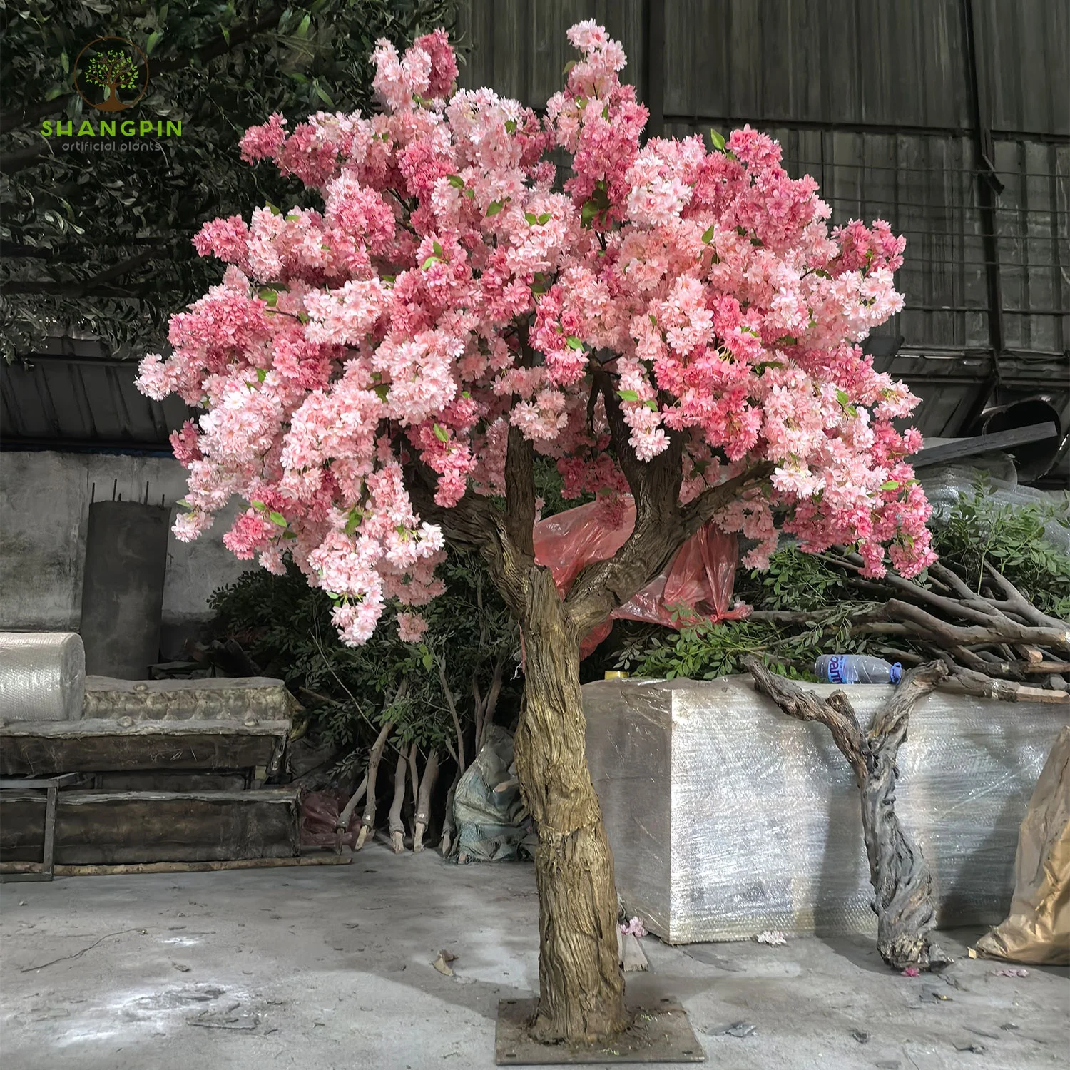 100% Handmade DIY Fake 2*2 Meters Artificial Cherry Blossom Tree Bonsai Sakura Tree With Pot for Indoor Home Living Room Decor