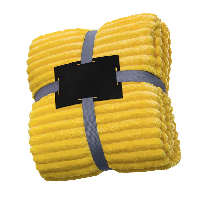Solid Color Polyester Fleece Twin Size Throw Embroidery Blanket