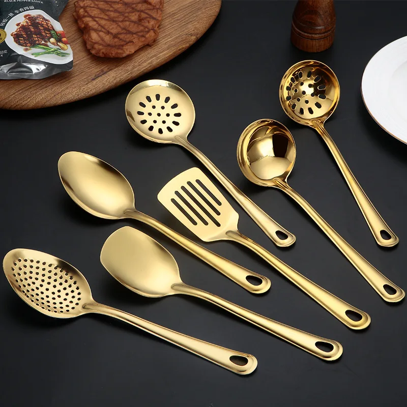 Лидер продаж набор столовых приборов из нержавеющей стали зеркальный Полировочный ковш для супа половник с прорезью и утюжок