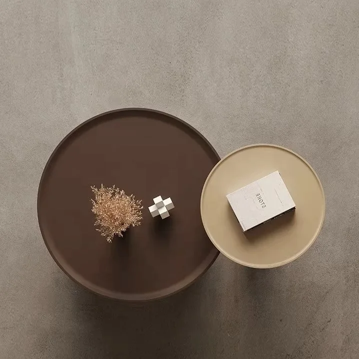 Qiaotai Modern acrylic coffee tables living room round coffee table with storage and 1 sides table