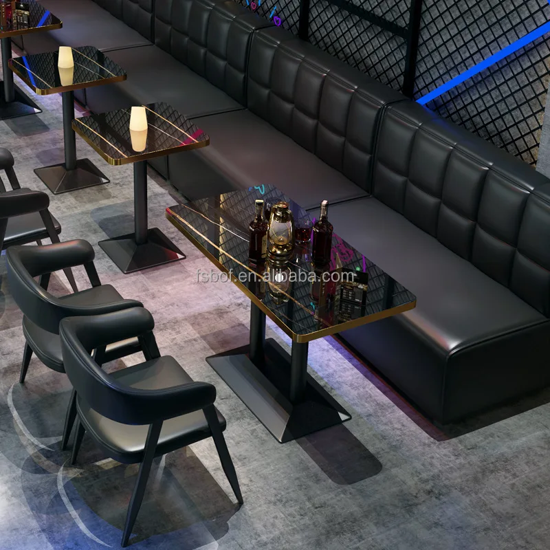 Cheap Restaurant Furniture Sofa Booth Table and Chair Cafe Shop Dining Tables and Chairs for Sale Morden Sofa for Coffee Shop