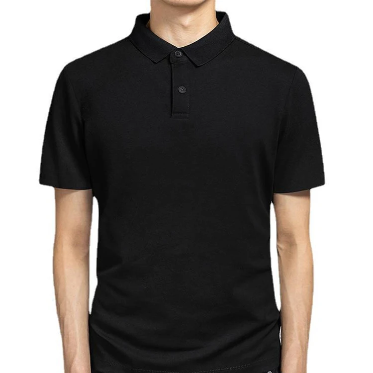 Мужская рубашка-поло с лацканами летняя Однотонная футболка коротким рукавом свободная Повседневная Деловая трендовая мужская майка