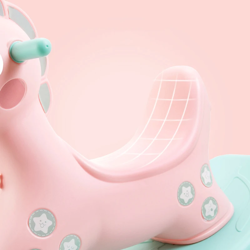 
2020 Best Selling Pink Plastic Rocking Horse Toy Kids Ride On Toys 