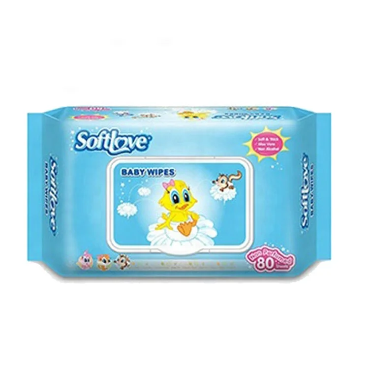 Softlove Organic Baby Wipes Biodegradable Non-woven Fabric Unscented Wet Disposable Baby Wipes