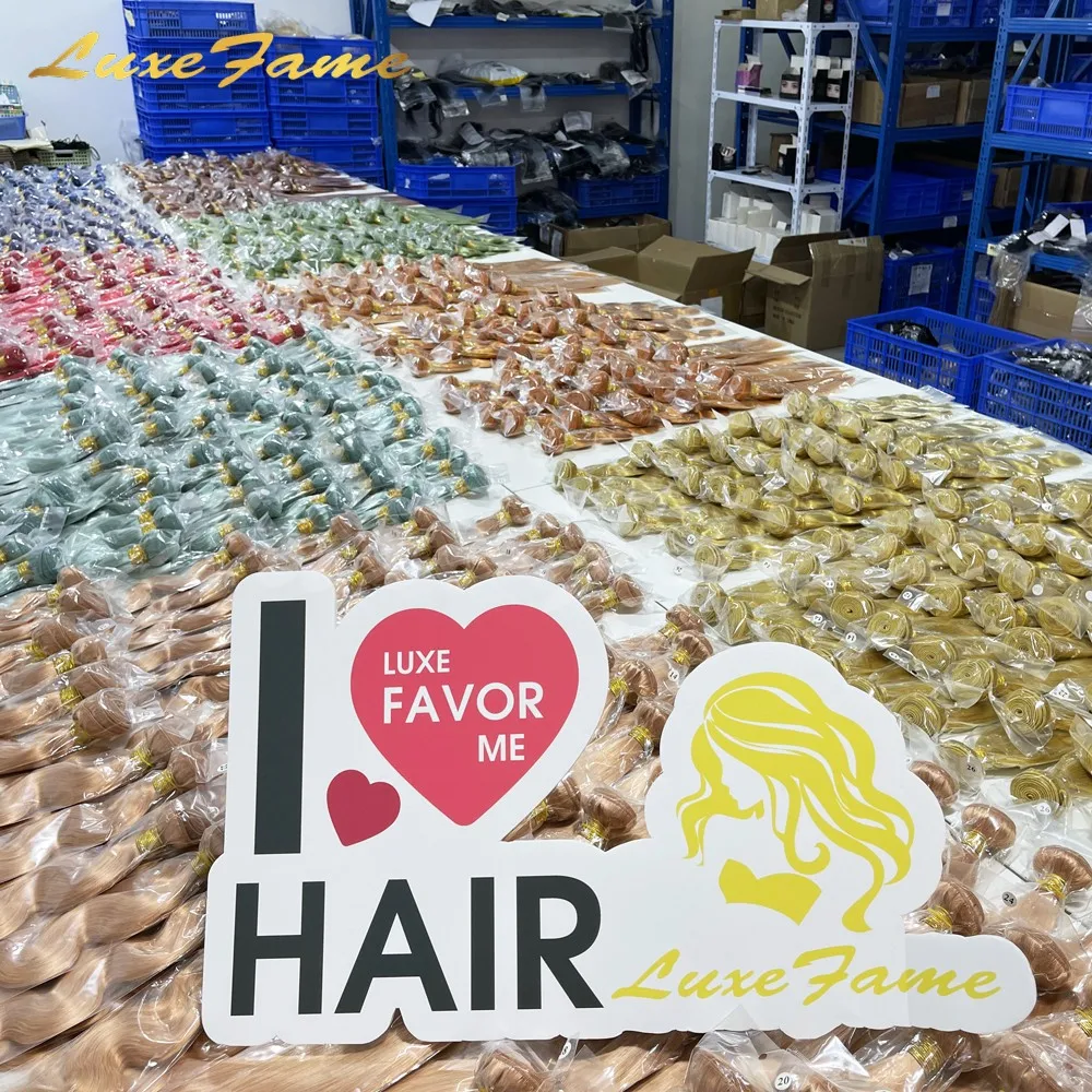 Luxefame Hair Orange Swiss Lace Closure Brazilian Body Wave Remy Human Hair 8'-40 Bundles