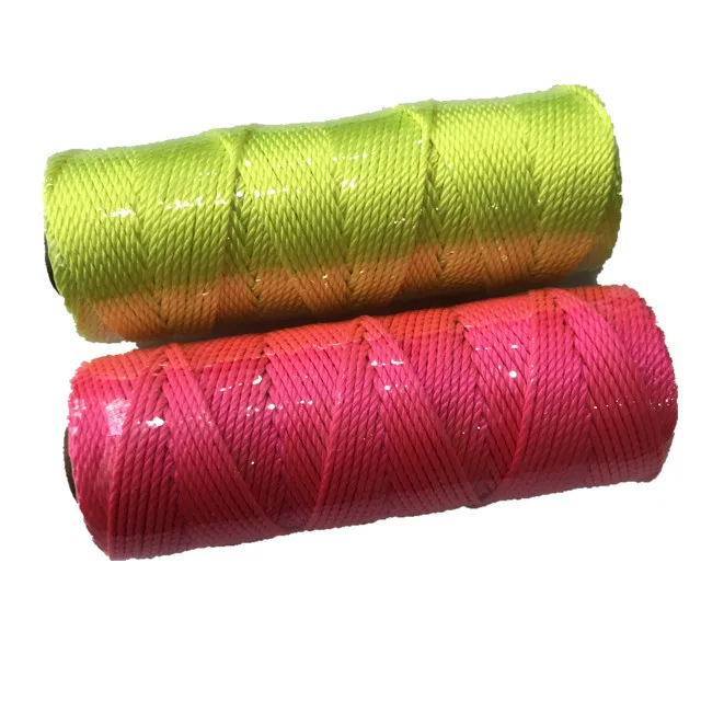 #18 Nylon twisted mason twine building line cord neon pink with fluorescent color