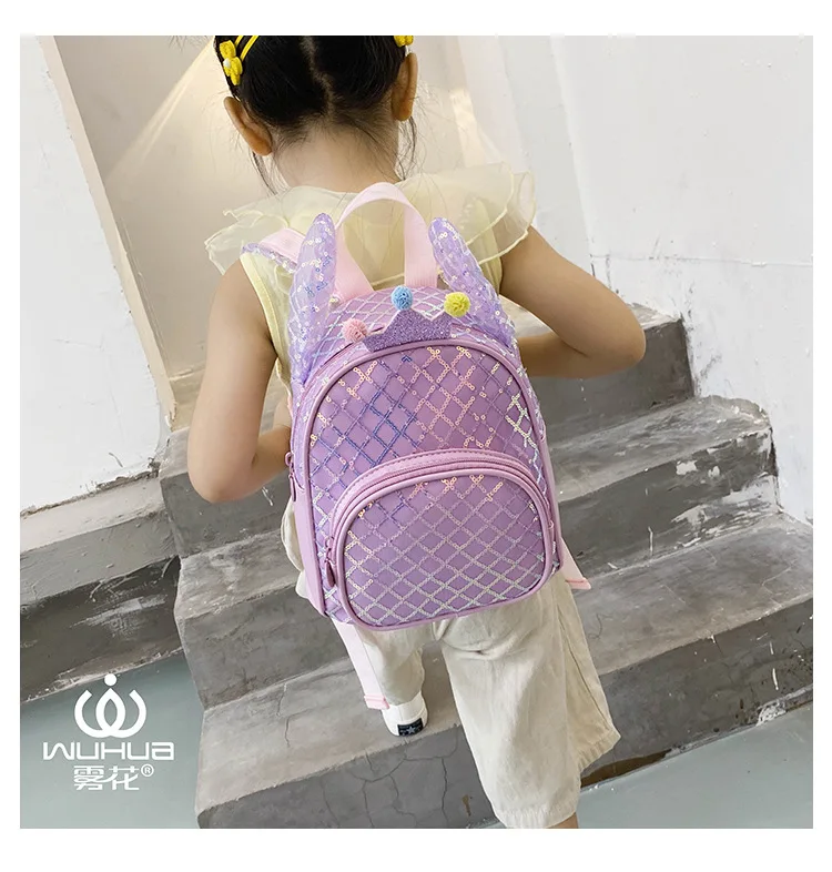 Children bag 2022 new sequins mini lovely princess backpack western style girls backpack kindergarten kid school bag