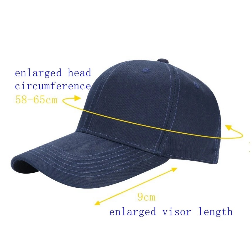 Wholesale 6 panel Fashion Outdoor high quality  Large size longer visor baseball cap