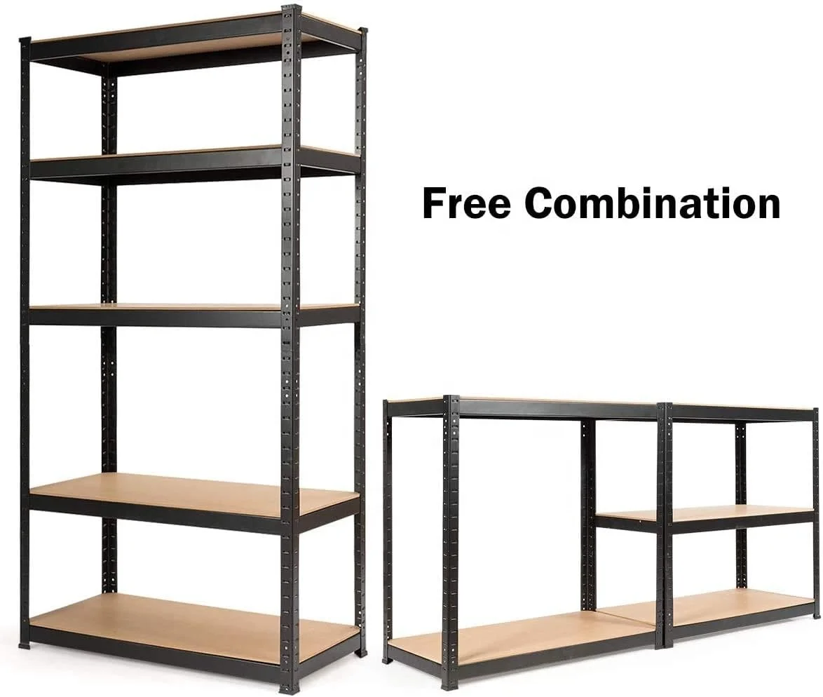 Custom Steel Garage Storage Rack 5 Tier Metal Boltless Shelves & Units Warehouse Rack Pallet Stacking Racking Storage System