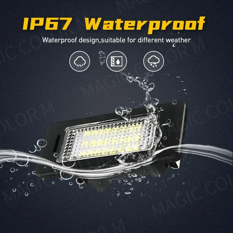 Car License Number Plate Lights For VW Passat B6 CC Eos Golf 4 5 6 7 MK7 Polo Car Tail Box Lamps Car Accessories Waterproof