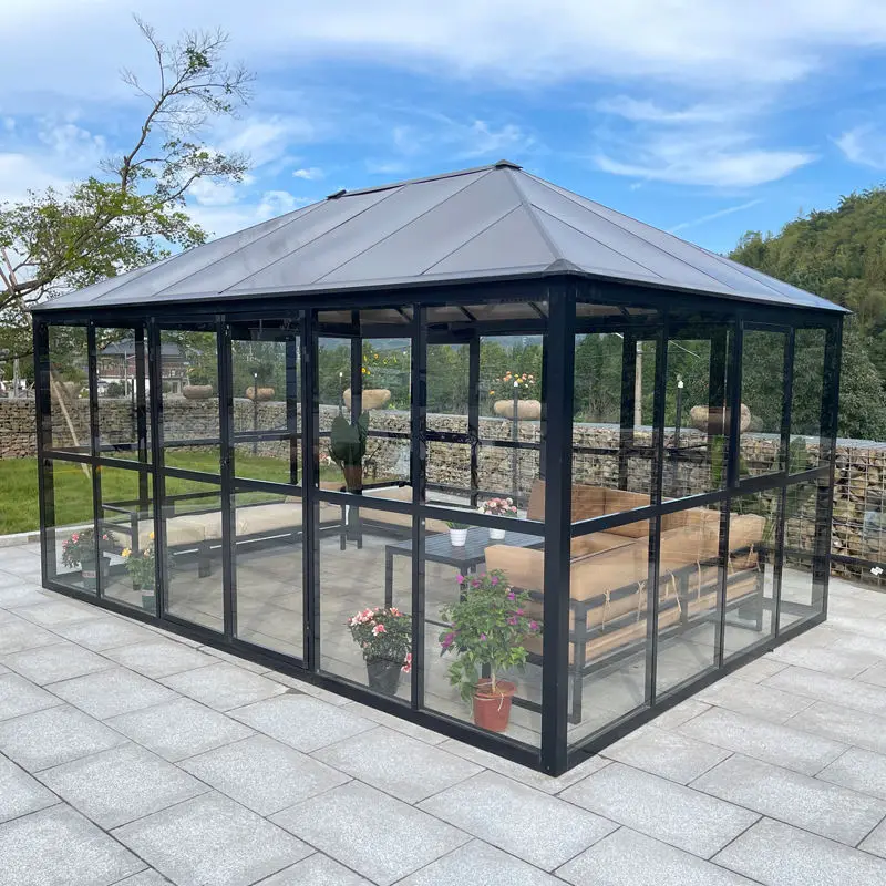 Professional Green House Supplies Wholesale Price Agricultural Glass Backyard Greenhouse From China