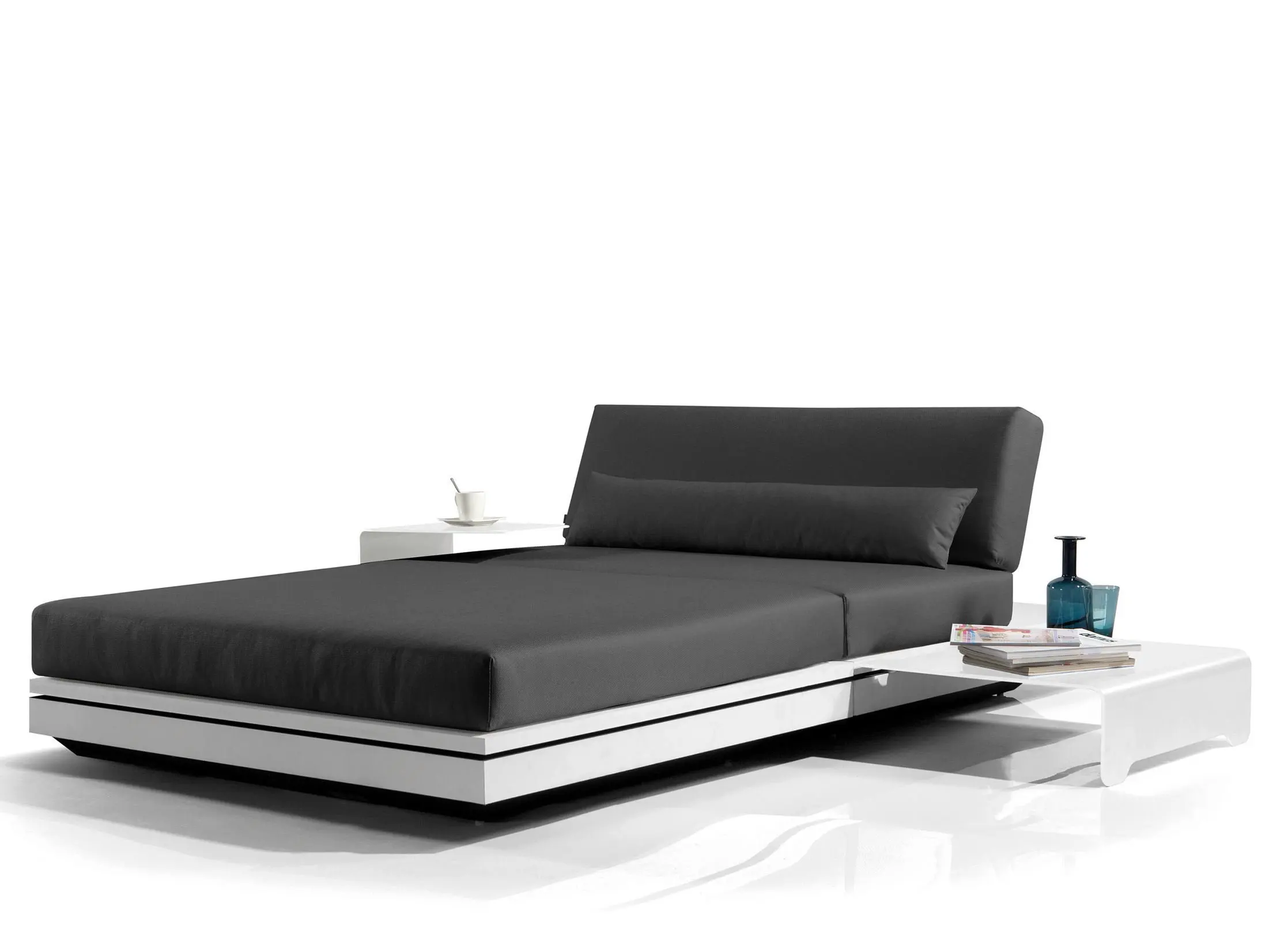 factory direct outdoor sun bed with cushion beach aluminum sun bed