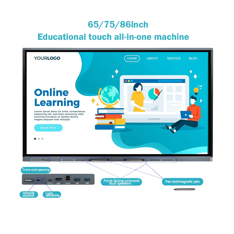 Wholesale prices 86 inch interactive monitor smart whiteboard Infrared all in one pc touch screen Interactive Flat Panel