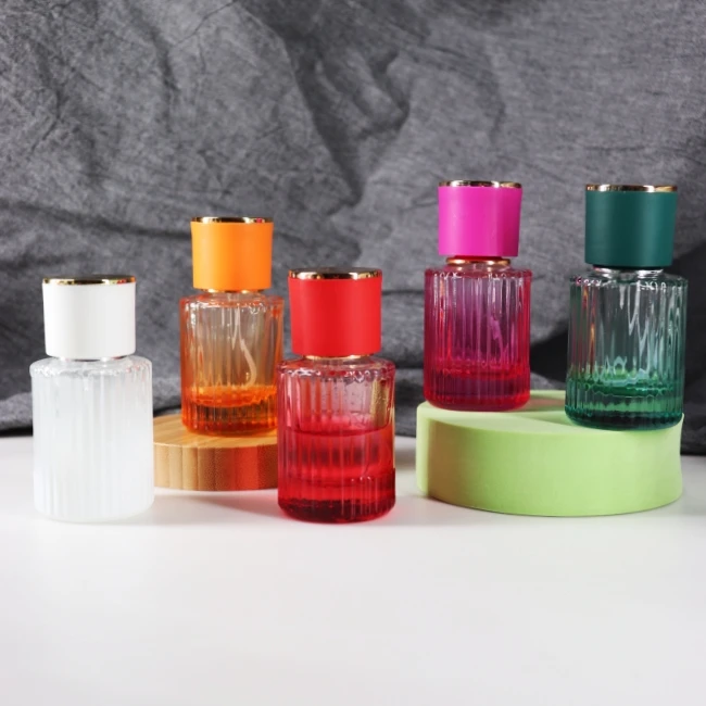 30ml 50 ml empty glass New design rounded Green perfume bottle spray bottles fragrance perfume bottle with Box