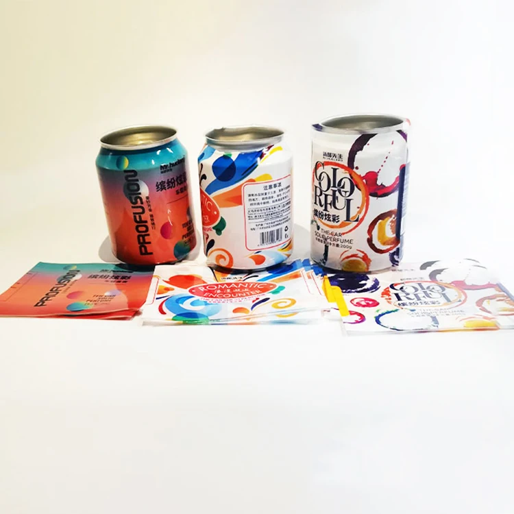 Low MOQ 330ML/500ML Soft Drinks Beverage Beer Custom Digital Print Plastic PET/PVC/OPS Heat Shrink Sleeves Can Labels for Sale