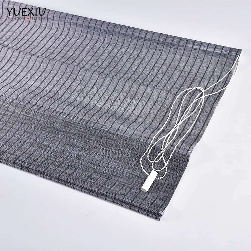 Customized Modern Style Manual Roman Blinds Curtains Light Filtering Fabric Roller Shades for Living Room Windows