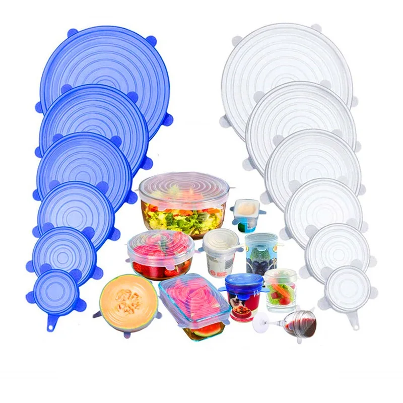 
Storage Container Lid Stretchable Silicone Reusable Seal Covers Lids 