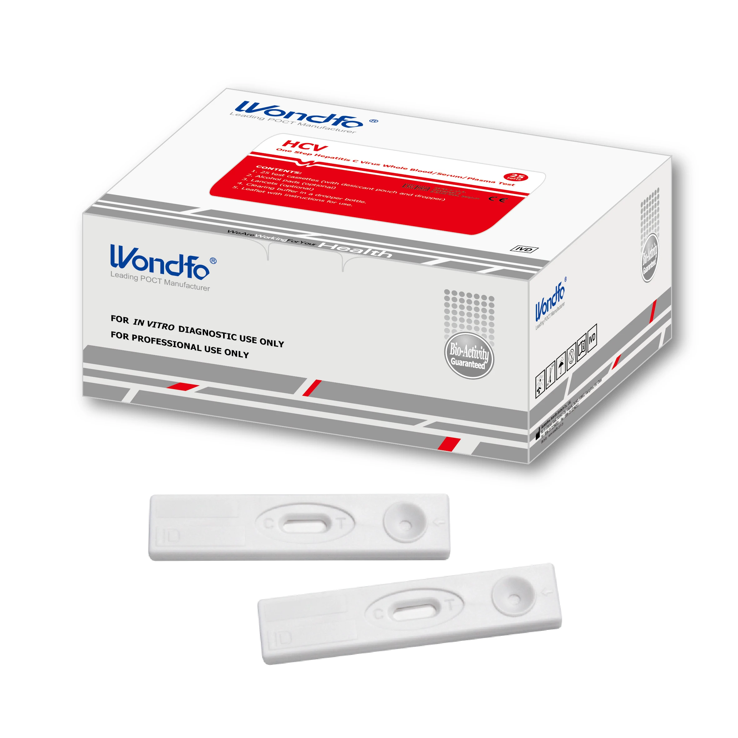Wondfo одношаговый Гепатит C Вирус (HCV) кассета для тестирования крови/сыворотки/плазмы