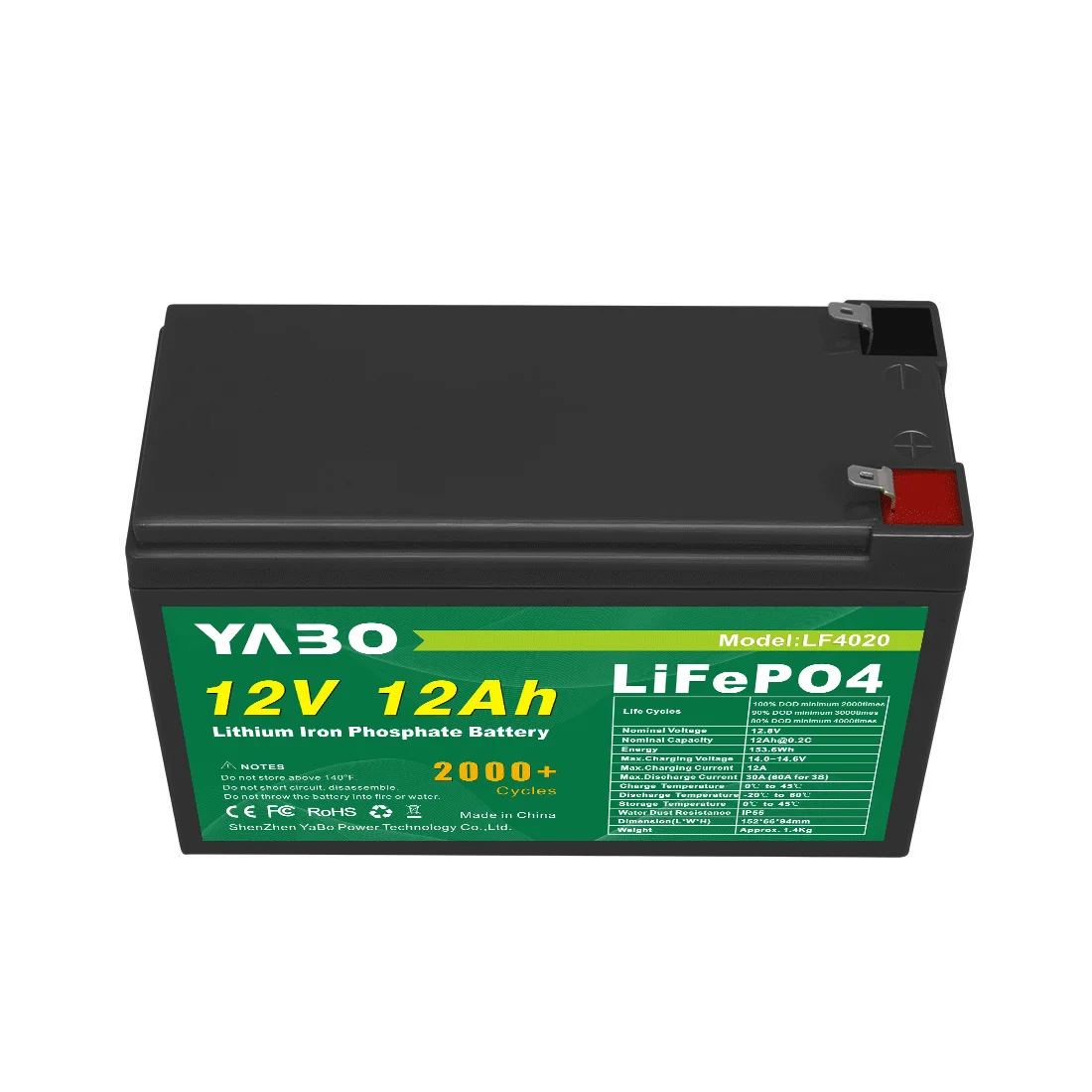 12V 12Ah 153.6Wh Необслуживаемая батарея 12 8 V Lifepo4 батареи UPS литиевая