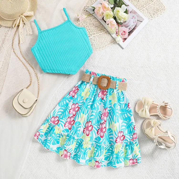 Children Clothing Boutique Summer Girls Clothing Set 8 to 9 Years Old
