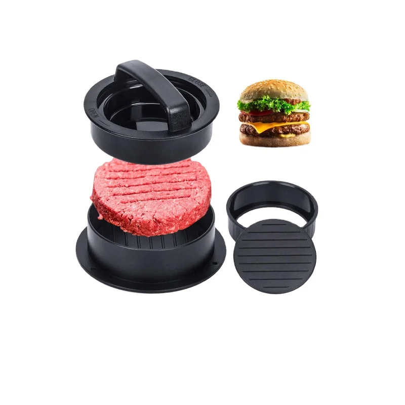 Инструменты для барбекю 3 в 1 пластиковая антипригарная ручная форма набивного мяса двойной пресс гамбургеров котлет