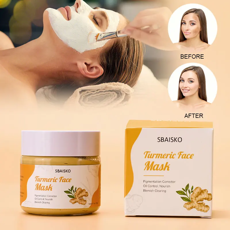 Turmeric Powder Face Mask Beauty Skin Care Brighten Repair Anti-Acne Tumeric  Extract Facial Bentonite Clay Mask