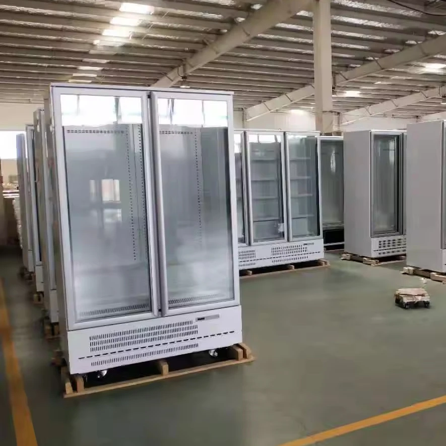 Vertical Upright drink Glass Door Freezer Display Beverage cola Cooler Refrigerator for supermarket