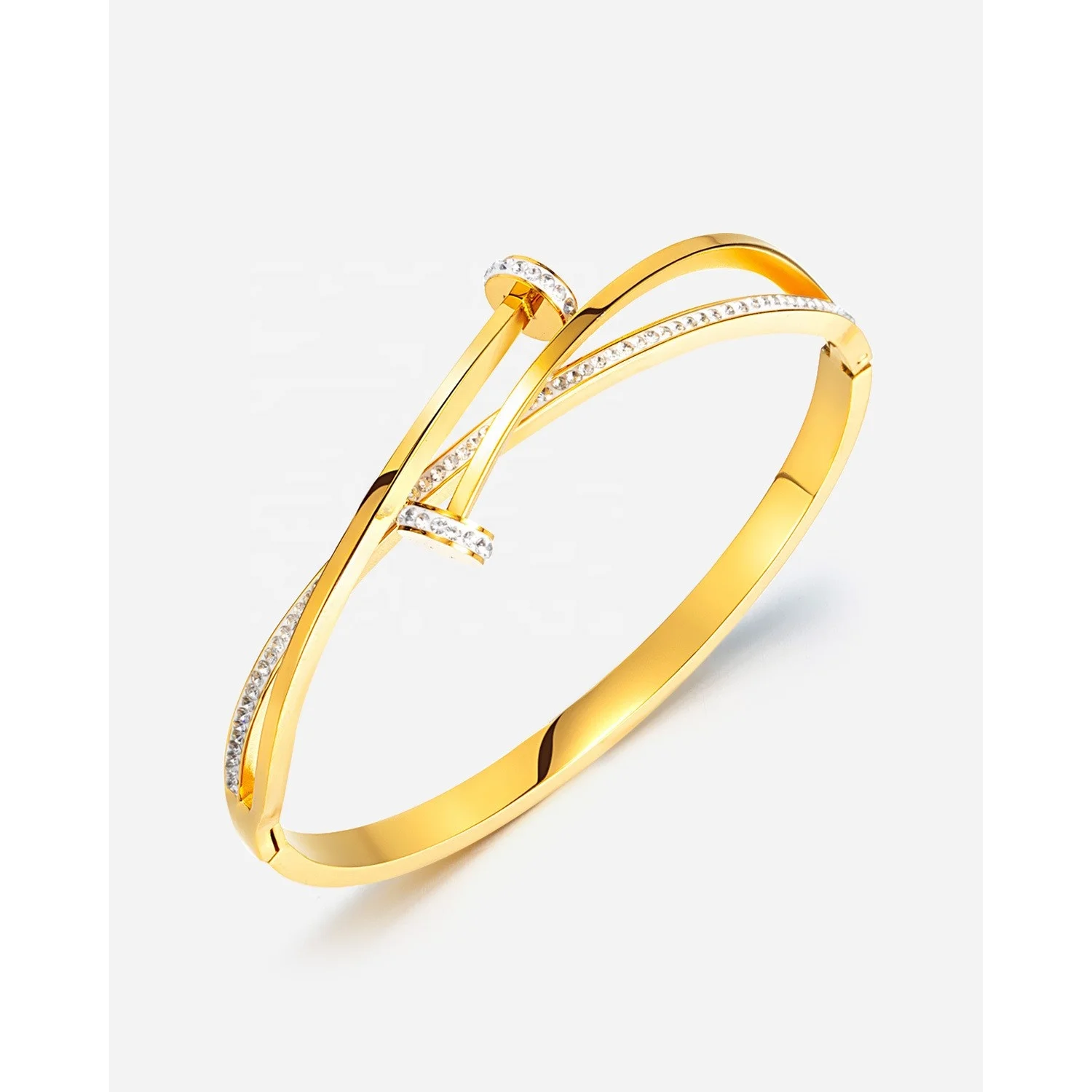 French light luxury nail bracelet fashion exquisite high sense everything diamond set stainless steel jewelry women gift jewelry