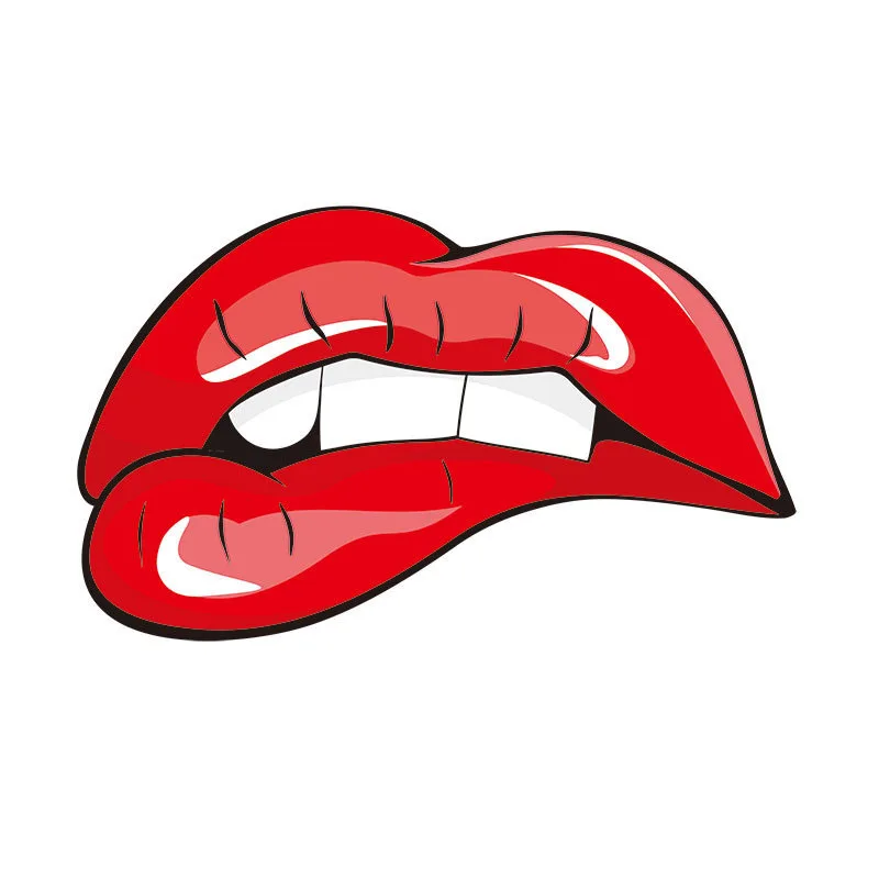 fashion red lips heat transfer printing sticker